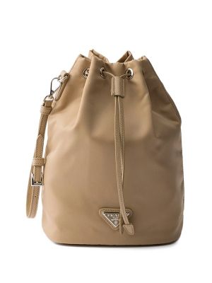 Prada Logo-Plaque Drawstring Pouch