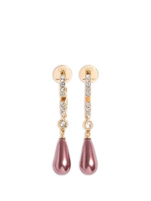 Valentino Garavani Vlogo Signature Metal Earrings With Swarovski Crystals And Glass Drops