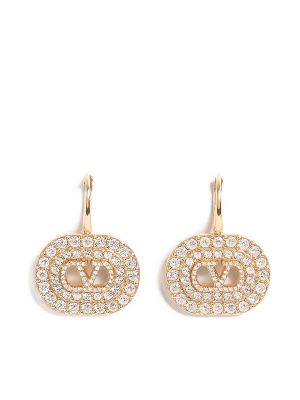 Valentino Garavani Vlogo Signature Earrings In Metal With Swarovski Crystals