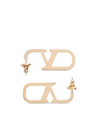 Valentino Garavani Vlogo Signature Metal And Swarovski Crystal Earrings