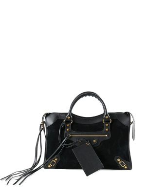 Balenciaga Le City BagMedium Suede-Panelled Tote Bag