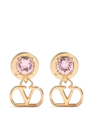 Valentino Garavani Vlogo Signature Earrings In Metal And Swarovski Crystals