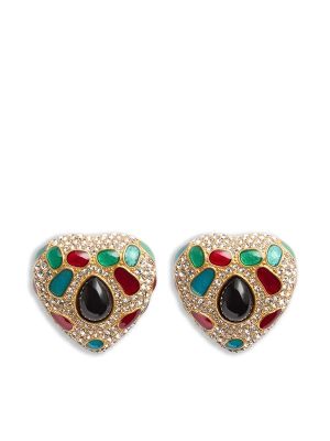 Valentino Garavani Coeur Royal Metal, Enamel And Swarovski Crystal Earrings
