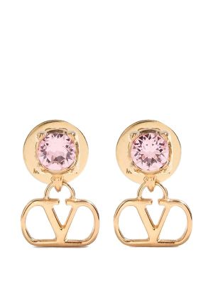 Valentino Garavani Vlogo Signature Earrings In Metal And Swarovski Crystals