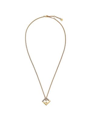 Fendi Forever Crystal-Embellished FF Motif Necklace