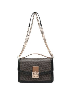 LIU JO Monogram-Print Foldover Shoulder Bag