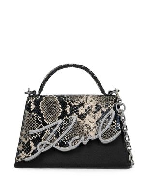 Karl Lagerfeld Small K/Signature Cross Body Python Bag