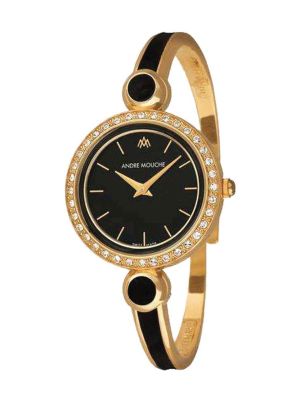 Andre Mouche Aria Crystal Gold Plated Watch