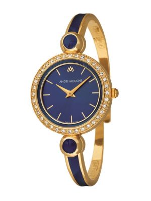Andre Mouche Aria Crystal Gold Plated Watch