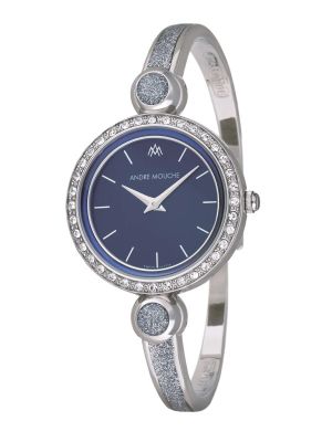 Andre Mouche Swarovski Crystal Palladium Plated Watch