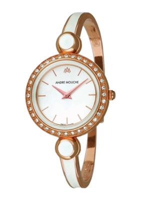 Andre Mouche Aria Crystal Gold Plated Watch