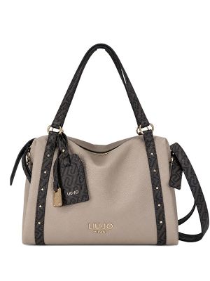 LIU JO Monogram-Print Studded Shoulder Bag