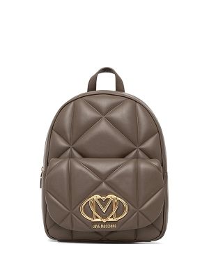 Love Moschino Quilted Logo-Plaque Backpack