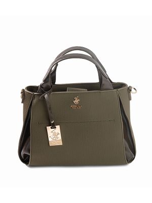 Beverly Hills Polo Club Logo Textured Satchel Bag