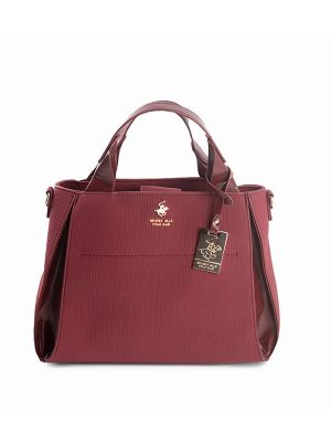Beverly Hills Polo Club Logo Textured Satchel Bag