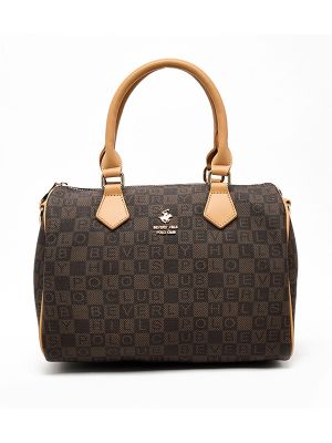 Beverly Hills Polo Club Logo Patterned Satchel Bag