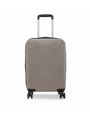 Calvin Klein Insignia Logo Detail Hardshell Spinner Trolley Bag, Small