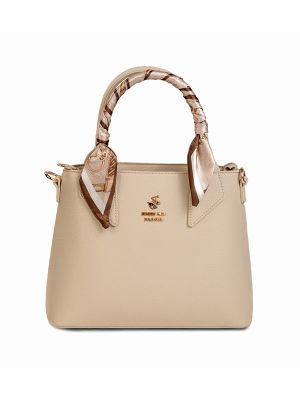 Beverly Hills Polo Club Textured Scarf Detail Satchel Bag