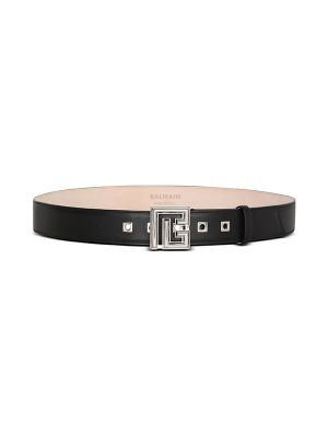 Balmain Logo-Buckle Leather Belt