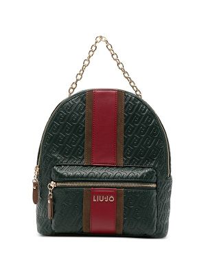 LIU JO Monogram-Embossed Stripe-Detail Backpack