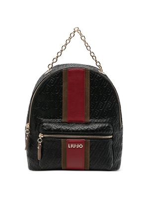 LIU JO Logo-Embossed Striped Backpack