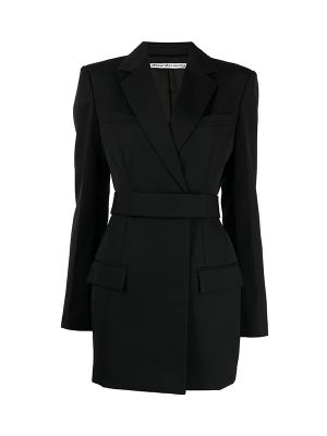 Alexander Wang Logo-Embroidered Belted Blazer Dress