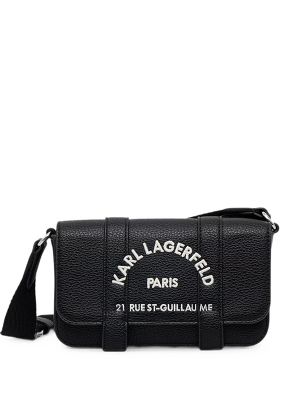 Karl Lagerfeld Logo-Embroidered Pebbled Crossbody Bag