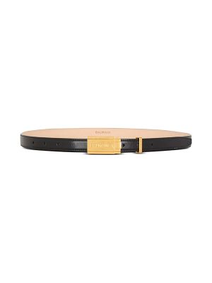Balmain Logo-Plaque Leather Belt