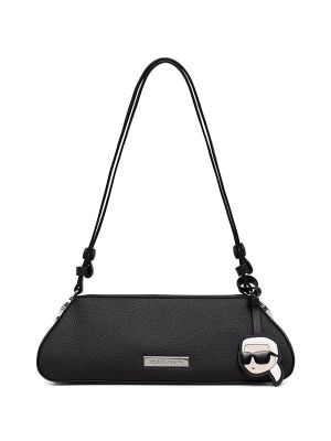Karl Lagerfeld Logo-Plaque Pebbled Shoulder Bag