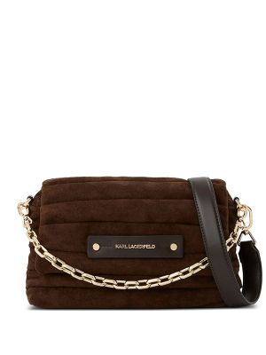Karl Lagerfeld K/Essential Plie Flap Suede Crossbody Bag