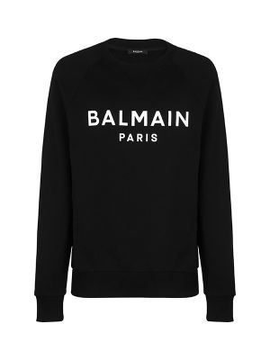 Balmain Balmain Paris Logo-Print Cotton Sweatshirt
