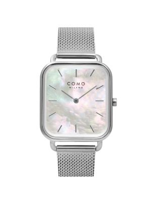 Como Milano Square Mesh Stainless Steel Watch