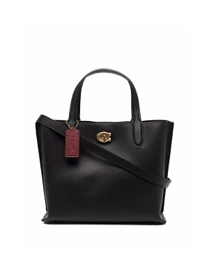 Coach Tag-Detail Leather Tote Bag