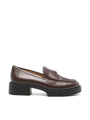 Coach Leah 45mm Logo-Plaque Leather Loafers