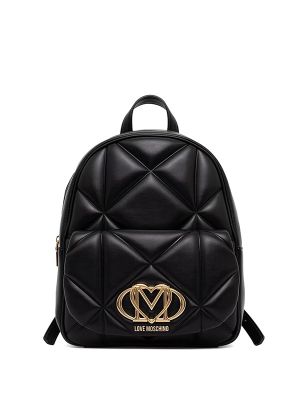 Love Moschino Quilted Logo-Plaque Backpack