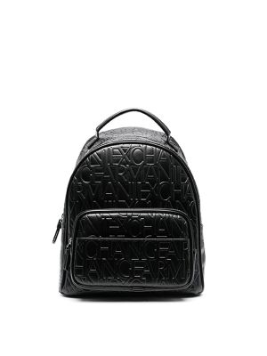 Armani Exchange Logo-Embossed Faux-Leather Backpack