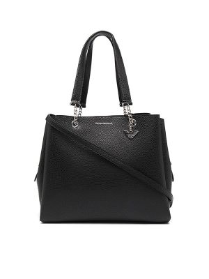 Emporio Armani Pebbled-Effect Logo-Plaque Tote Bag