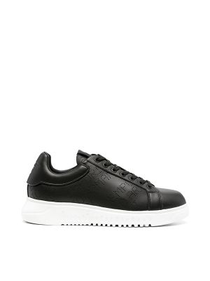 Emporio Armani Icon Logo-Perforated Leather Sneakers