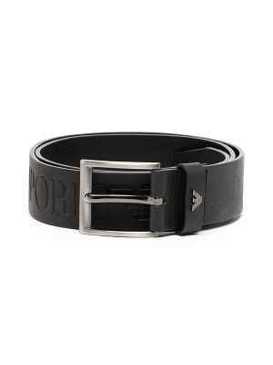 Emporio Armani Debossed-Logo Leather Belt