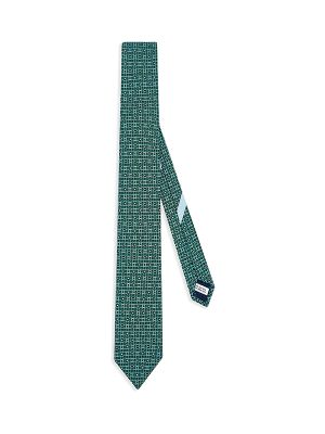 Ferragamo Gancini-Pattern Silk Tie