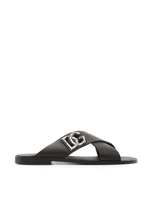 Dolce & Gabbana Dg-Logo Leather Sandals