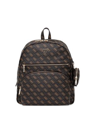 Guess Usa Monogram-Pattern Zip-Pocket Backpack