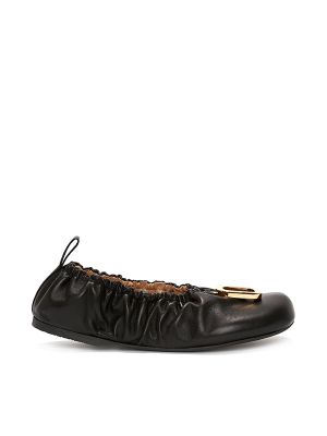 JW Anderson Decorative-Buckle Leather Ballerina Shoes