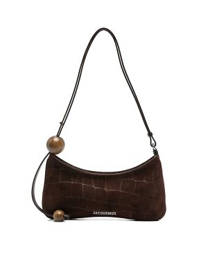 Jacquemus Le Bisou Crocodile-Effect Wood-Bead Shoulder Bag