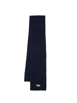 Kenzo Logo-Patch Ribbed-Knit Scarf