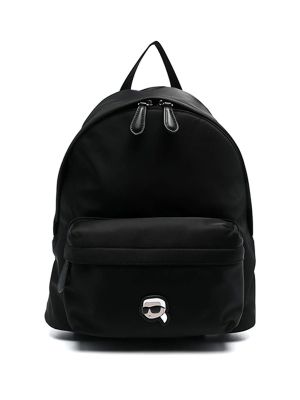 Karl Lagerfeld Logo-Patch Faux-Leather Backpack