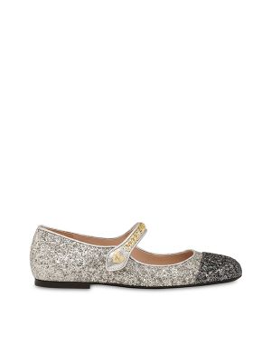 Love Moschino Glitter-Detail Two-Tone Ballerinas