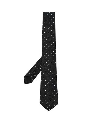 Moschino Logo-Print Silk Tie
