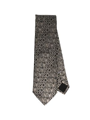 Moschino Logo-Jacquard Silk Tie