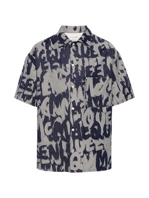 Alexander McQueen Mcqueen Graffiti Denim Shirt